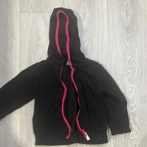 Black Hoodie with Pink Trim